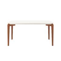Mesa de Jantar Retangular com Tampo de Vidro Off White Donatella Natural 160 cm - 2