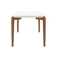 Mesa de Jantar Retangular com Tampo de Vidro Off White Donatella Natural 160 cm - 4