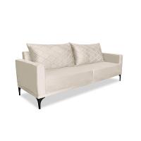 Sofá 3 Lugares Eros Veludo Bege 180 cm - 1