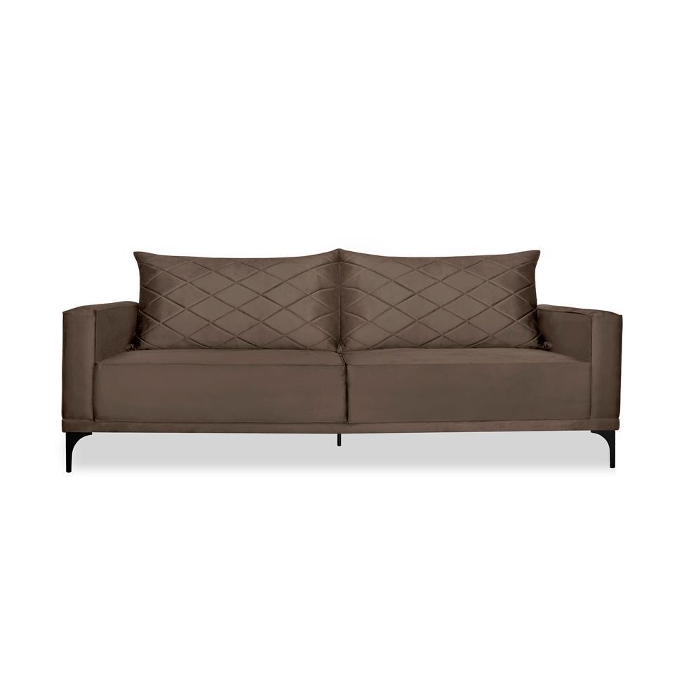 Sofá 2 Lugares Eros Veludo Marrom 160 cm - 6