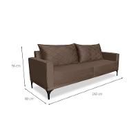 Sofá 2 Lugares Eros Veludo Marrom 160 cm - 3