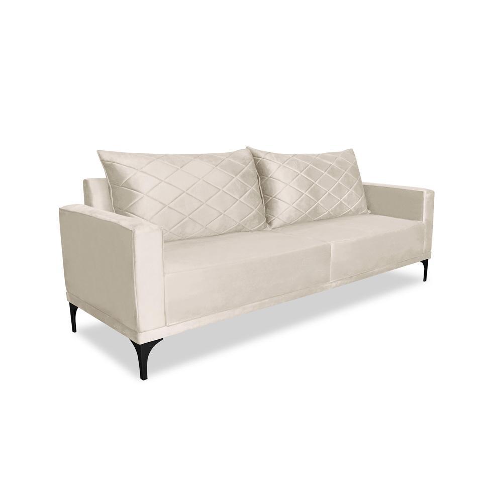 Sofá 2 Lugares Eros Veludo Bege 160 cm - 1