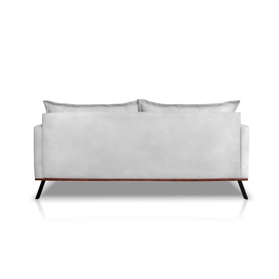 Sofá 2 Lugares Zeus Veludo Prata 160 cm - 4