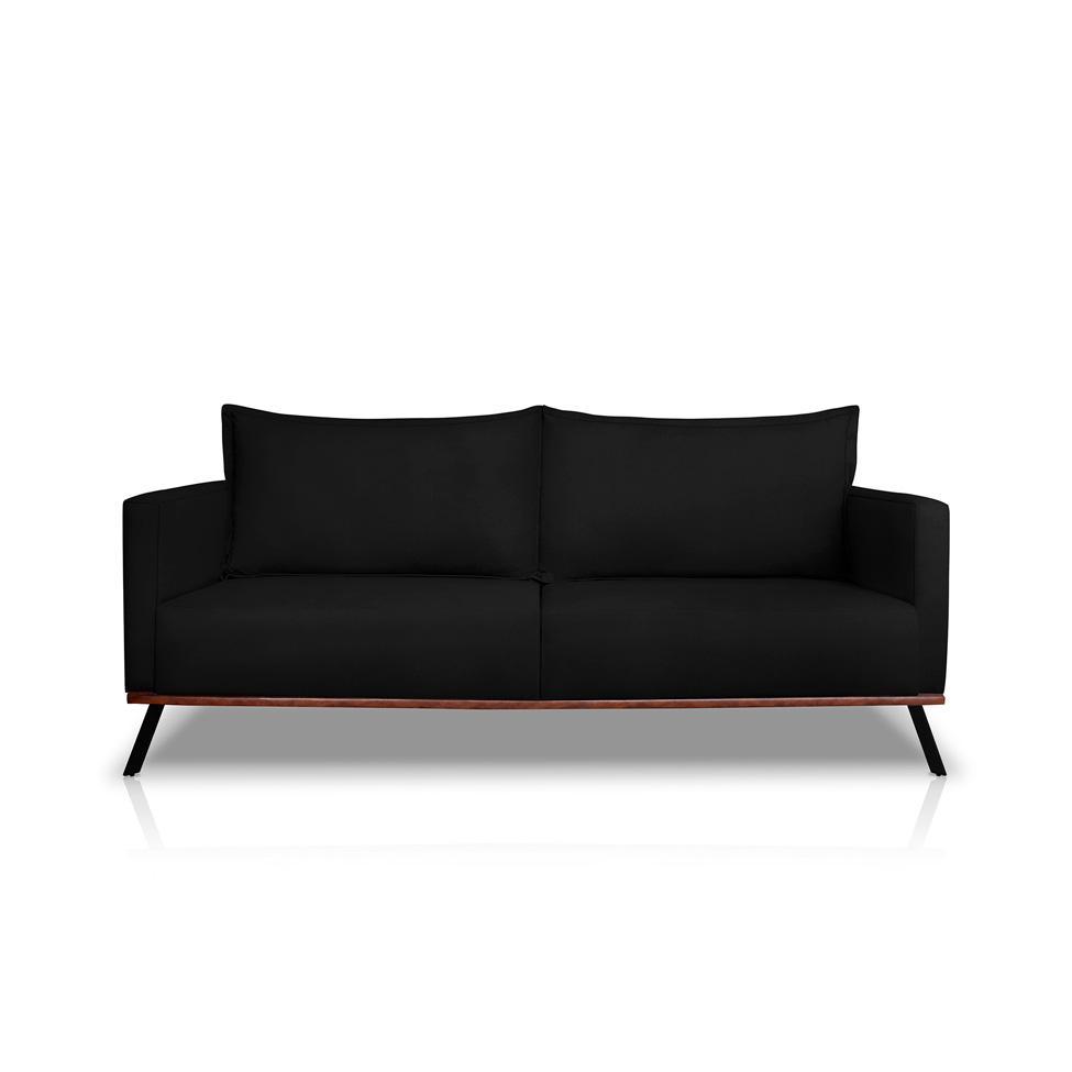 Sofá 2 Lugares Zeus Veludo Preto 160 cm - 6
