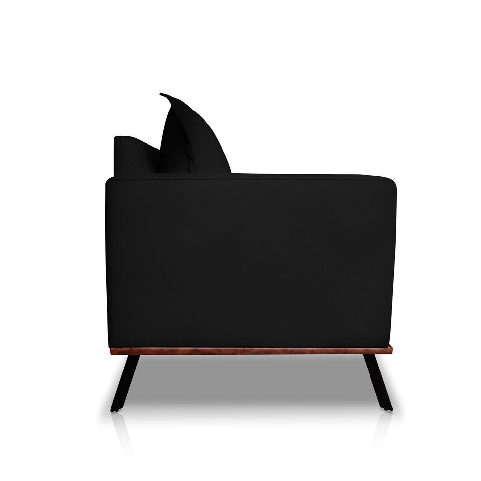 Sofá 2 Lugares Zeus Veludo Preto 160 cm - 7