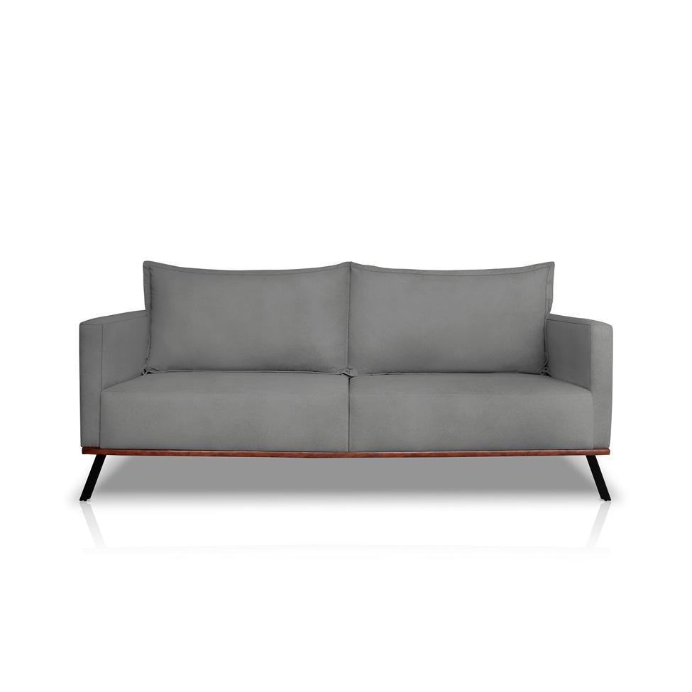 Sofá 2 Lugares Zeus Veludo Cinza Chumbo 160 cm - 6