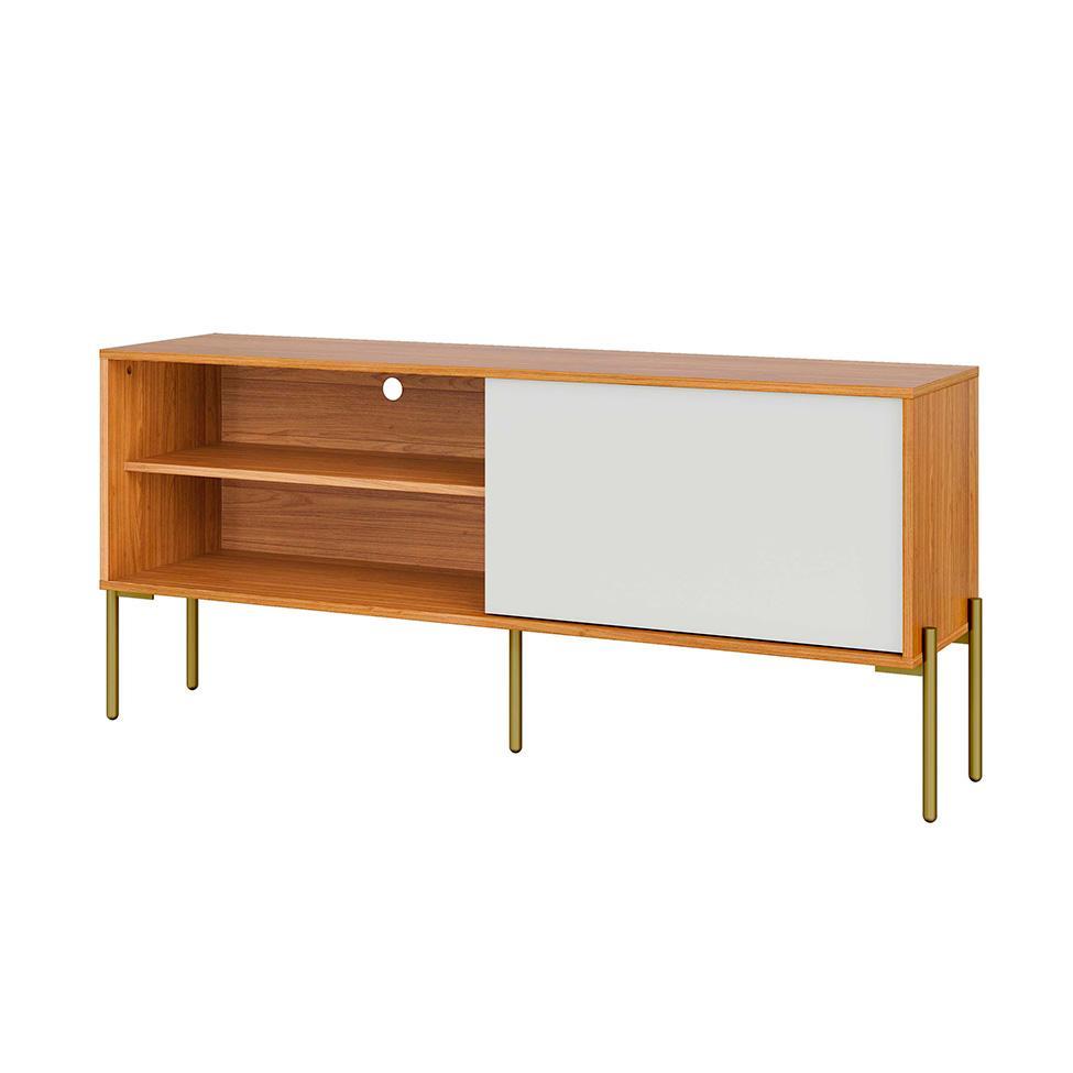 Rack para TV até 60 Polegadas Maelle 100% MDF 1 Porta Freijó e Off White - 4