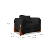 Poltrona Yves Bouclé Preta - 3