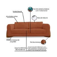 Sofá 2 Lugares Yves Bouclé Terracota 160 cm - 9