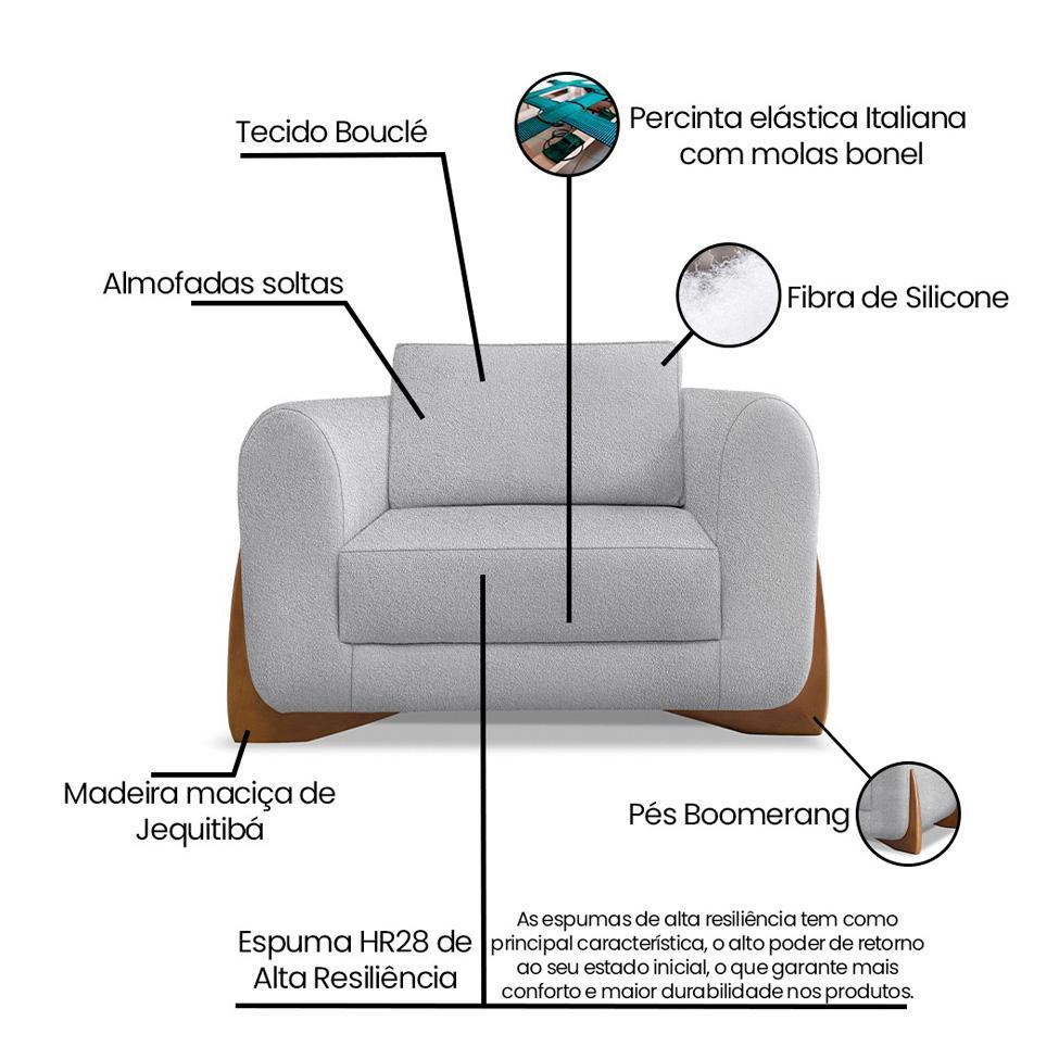 Poltrona Yves Bouclé Cinza - 9
