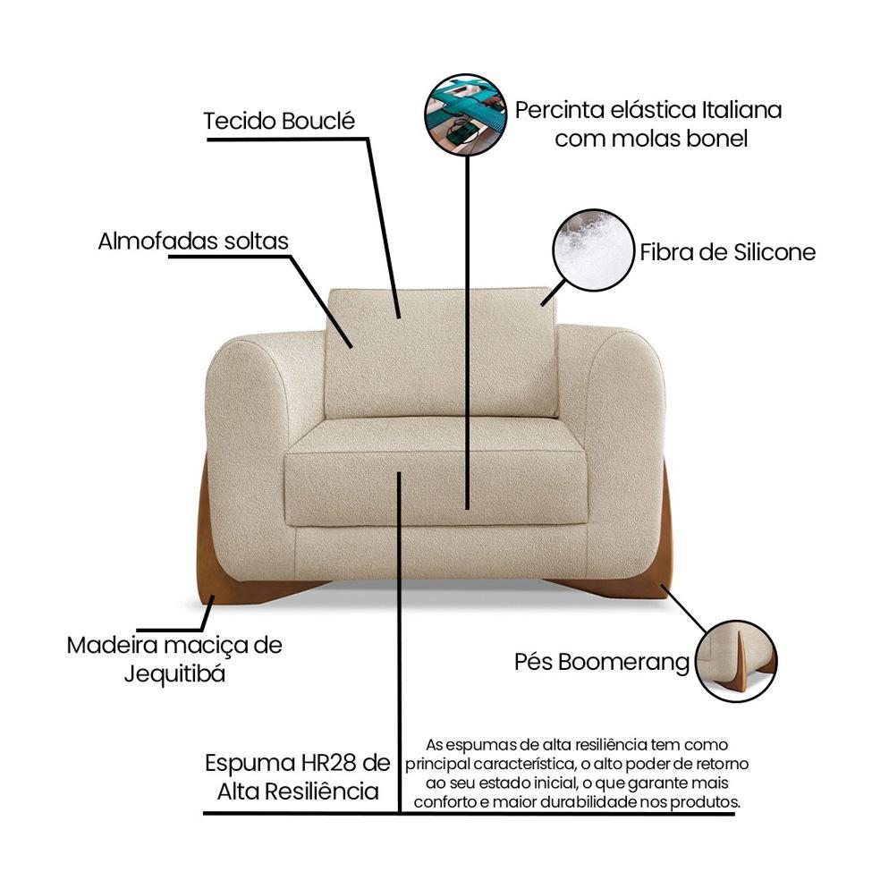 Poltrona Yves Bouclé Bege - 9
