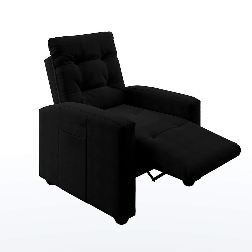 Poltrona Reclinável Elétrica Titano Veludo Preta - 1