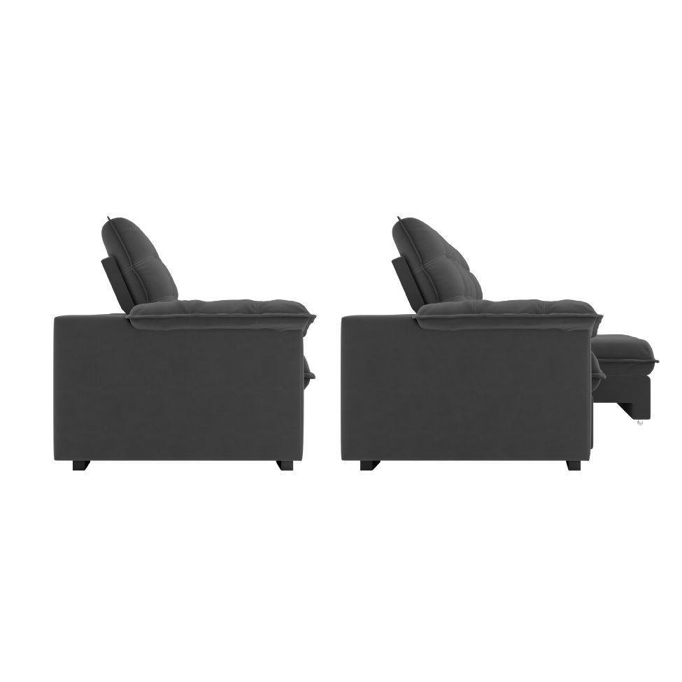 Sofá 3 Lugares Retrátil e Reclinável Palermo Veludo Cinza 230 cm - 5
