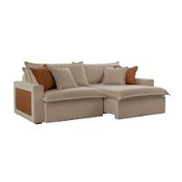 Sofá 3 Lugares Retrátil e Reclinável Dubai Veludo Marrom 190 cm - 1