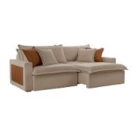 Sofá 3 Lugares Retrátil e Reclinável Dubai Veludo Marrom 230 cm - 1