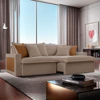 Sofá 3 Lugares Retrátil e Reclinável Dubai Veludo Marrom 230 cm - 2