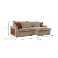 Sofá 3 Lugares Retrátil e Reclinável Dubai Veludo Marrom 230 cm - 3