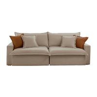 Sofá 3 Lugares Retrátil e Reclinável Dubai Veludo Marrom 230 cm