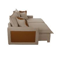 Sofá 3 Lugares Retrátil e Reclinável Dubai Veludo Marrom 230 cm - 6