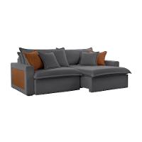 Sofá 3 Lugares Retrátil e Reclinável Dubai Veludo Cinza 230 cm - 1