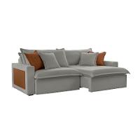 Sofá 3 Lugares Retrátil e Reclinável Dubai Linho Cinza 230 cm - 1