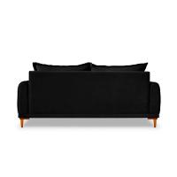 Sofá 3 Lugares Lisboa Veludo Preto 200 cm