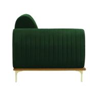 Sofá 3 Lugares Molino com Chaise Direito Veludo Verde e Dourado - 5