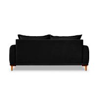 Sofá 3 Lugares Lisboa Veludo Preto 220 cm