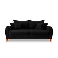 Sofá 3 Lugares Lisboa Veludo Preto 220 cm - 6