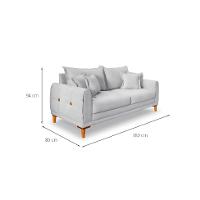 Sofá 3 Lugares Lisboa Veludo Prata 180 cm - 3