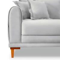 Sofá 3 Lugares Lisboa Veludo Prata 180 cm - 5