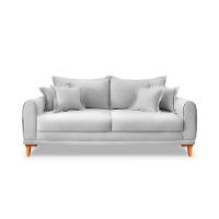 Sofá 3 Lugares Lisboa Veludo Prata 180 cm - 6