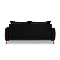 Sofá 3 Lugares Lisboa Veludo Preto 180 cm