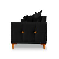 Sofá 3 Lugares Lisboa Veludo Preto 180 cm - 7