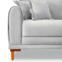 Sofá 3 Lugares Lisboa Veludo Prata 220 cm - 5