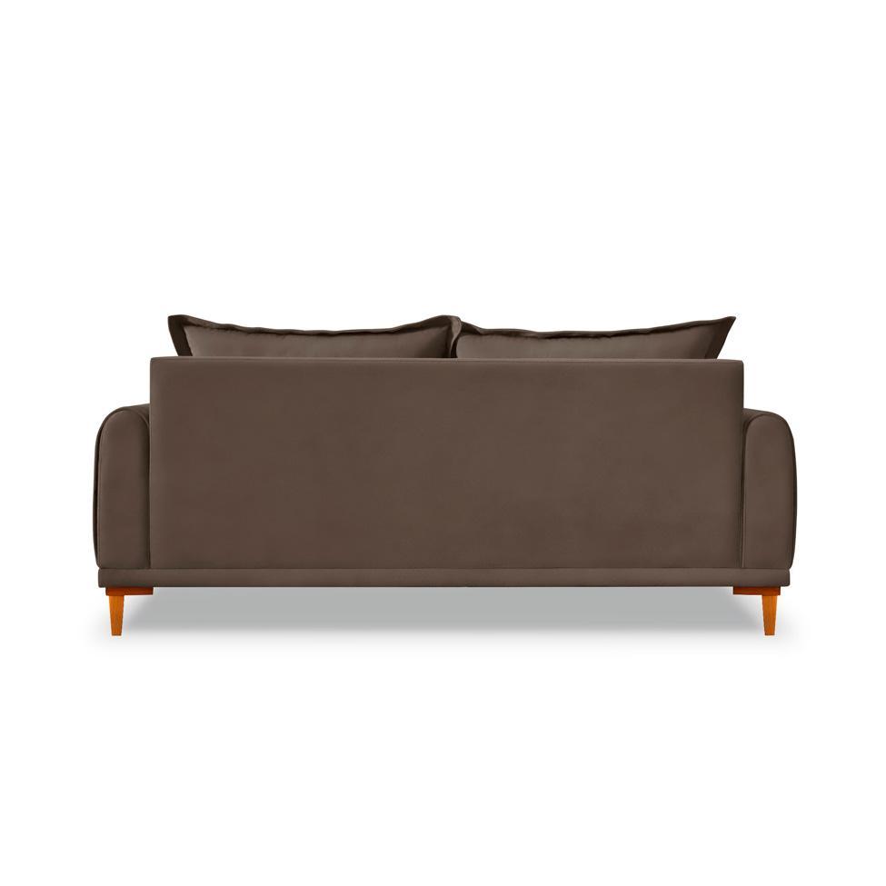 Sofá 3 Lugares Lisboa Veludo Marrom 220 cm - 4