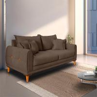 Sofá 3 Lugares Lisboa Veludo Marrom 220 cm - 2