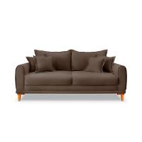 Sofá 3 Lugares Lisboa Veludo Marrom 220 cm - 6