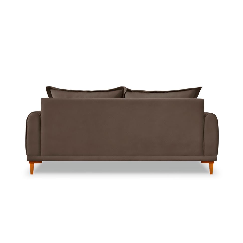 Sofá 3 Lugares Lisboa Veludo Marrom 180 cm - 4