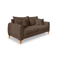 Sofá 3 Lugares Lisboa Veludo Marrom 180 cm - 1