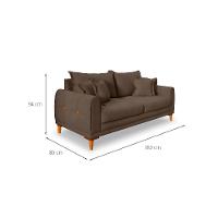 Sofá 3 Lugares Lisboa Veludo Marrom 180 cm - 3