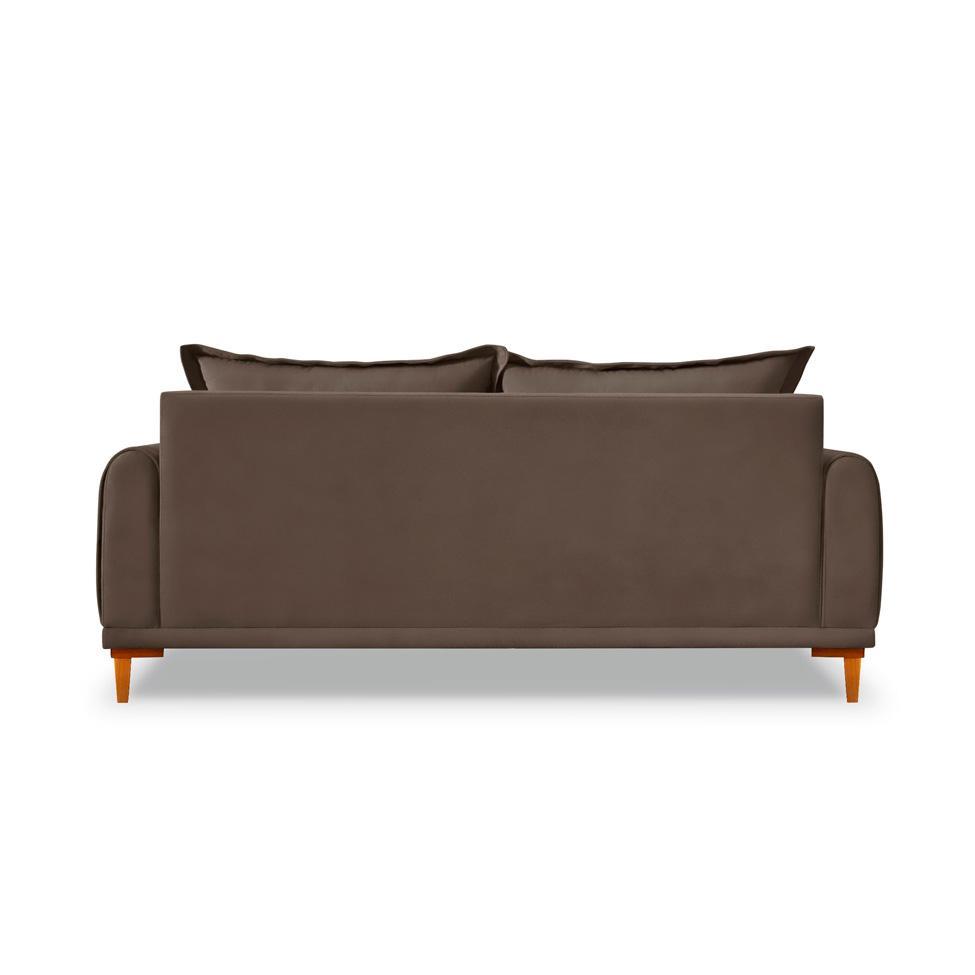 Sofá 3 Lugares Lisboa Veludo Marrom 200 cm - 4