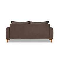Sofá 3 Lugares Lisboa Veludo Marrom 200 cm