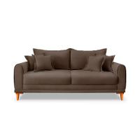 Sofá 3 Lugares Lisboa Veludo Marrom 200 cm - 6