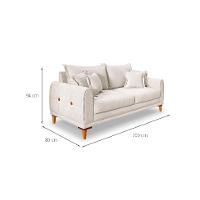 Sofá 3 Lugares Lisboa Bouclé Off White 200 cm - 3