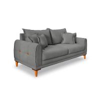 Sofá 3 Lugares Lisboa Veludo Cinza Chumbo 200 cm - 1