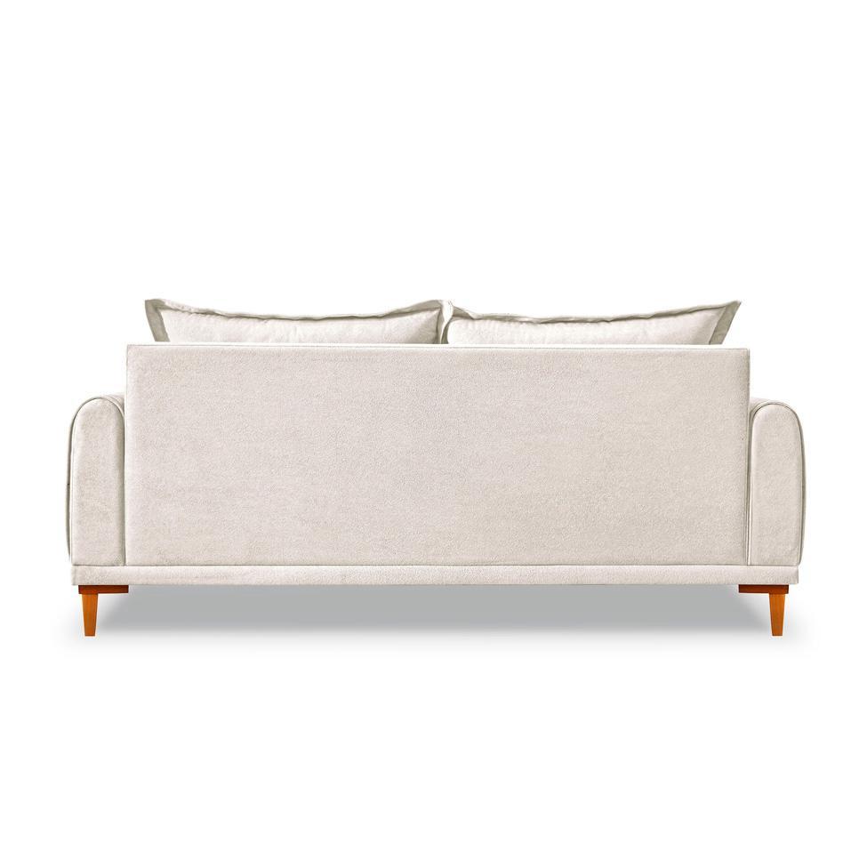 Sofá 3 Lugares Lisboa Bouclé Off White 180 cm - 4