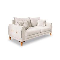 Sofá 3 Lugares Lisboa Bouclé Off White 180 cm - 1