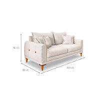 Sofá 3 Lugares Lisboa Bouclé Off White 180 cm - 3