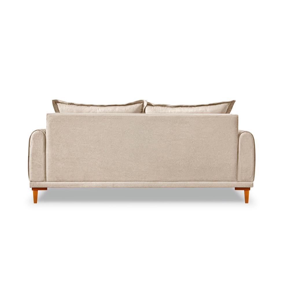 Sofá 3 Lugares Lisboa Bouclé Bege 220 cm - 4